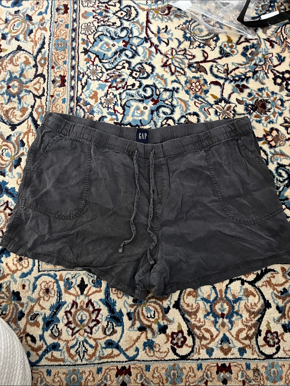 GAP Washed Charcoal Drawstring Casual Athletic Shorts